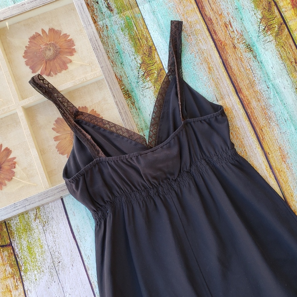 Cynthia Vincent Black Silk Lace Trim Slip Dress XS - Picture 6 of 7